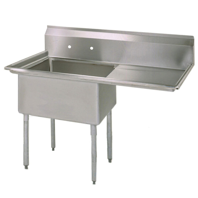 BK Resources BKS-1-18-12-18R Stainless Steel 1 Compartment Sink w/ 18" Right Drainboard 18L X 18W X 12D Bowl