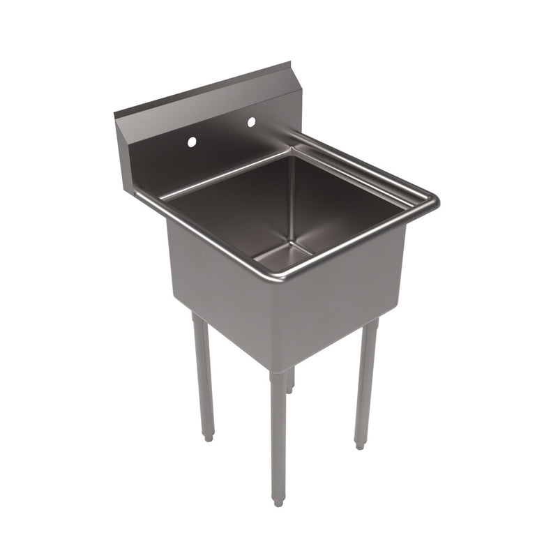 BK Resources BKS-1-18-12 Stainless Steel 1 Compartment Sink w/ 18L X 18W X 12D Bowl
