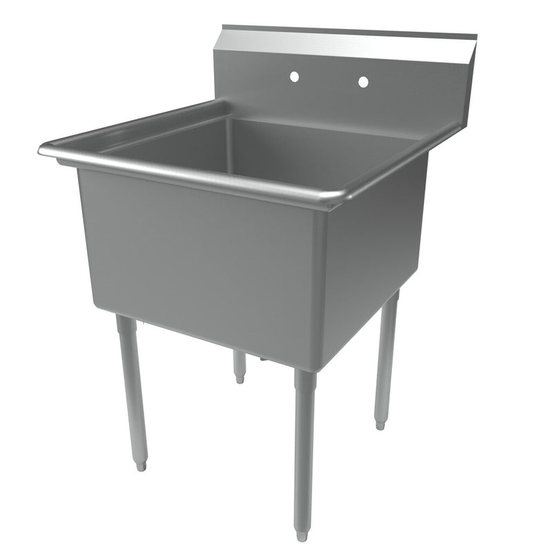 BK Resources BKS-1-24-14 Stainless Steel 1 Compartment Sink w/ 24L X 24W X 14D Bowl