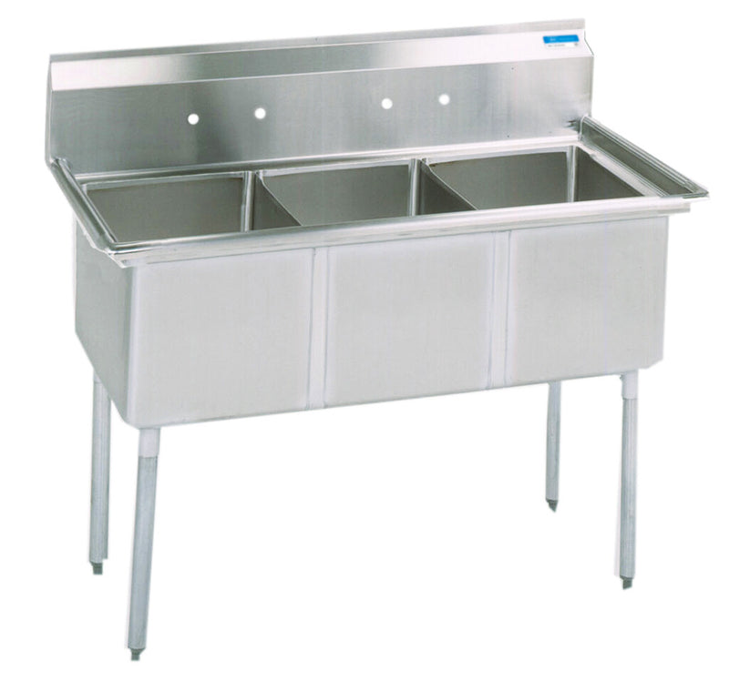 BK Resources BKS-3-24-14 Three Compartment Sink 