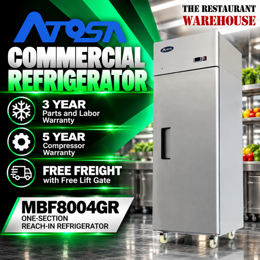 Atosa USA MBF8004 29-Inch One Door Upright Refrigerator - Energy Star Rated