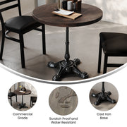 BR/BK 30" RD Tabletop w/ Base