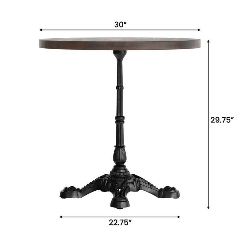 BR/BK 30" RD Tabletop w/ Base