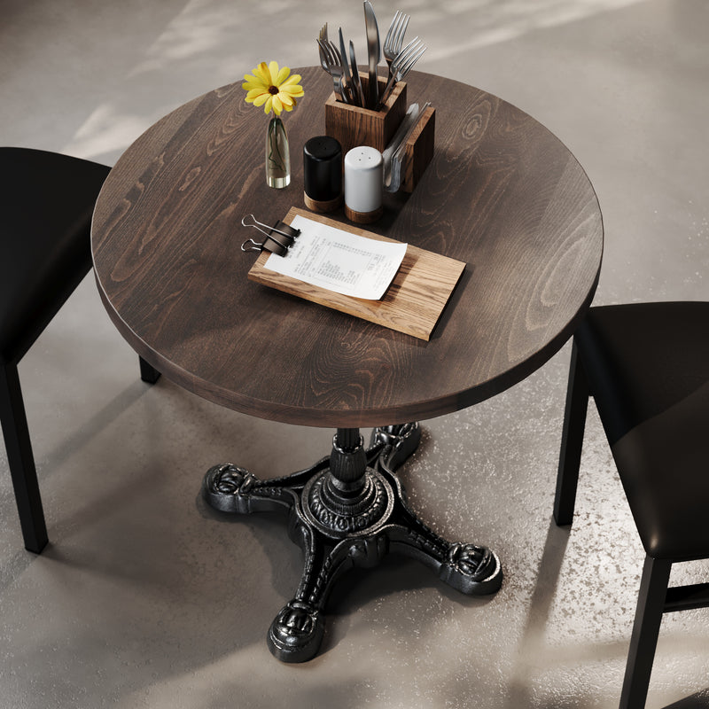 BR/BK 30" RD Tabletop w/ Base