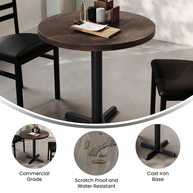 BR 30" RD Table/BK 22x22 Base