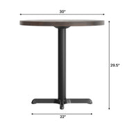 BR 30" RD Table/BK 22x22 Base