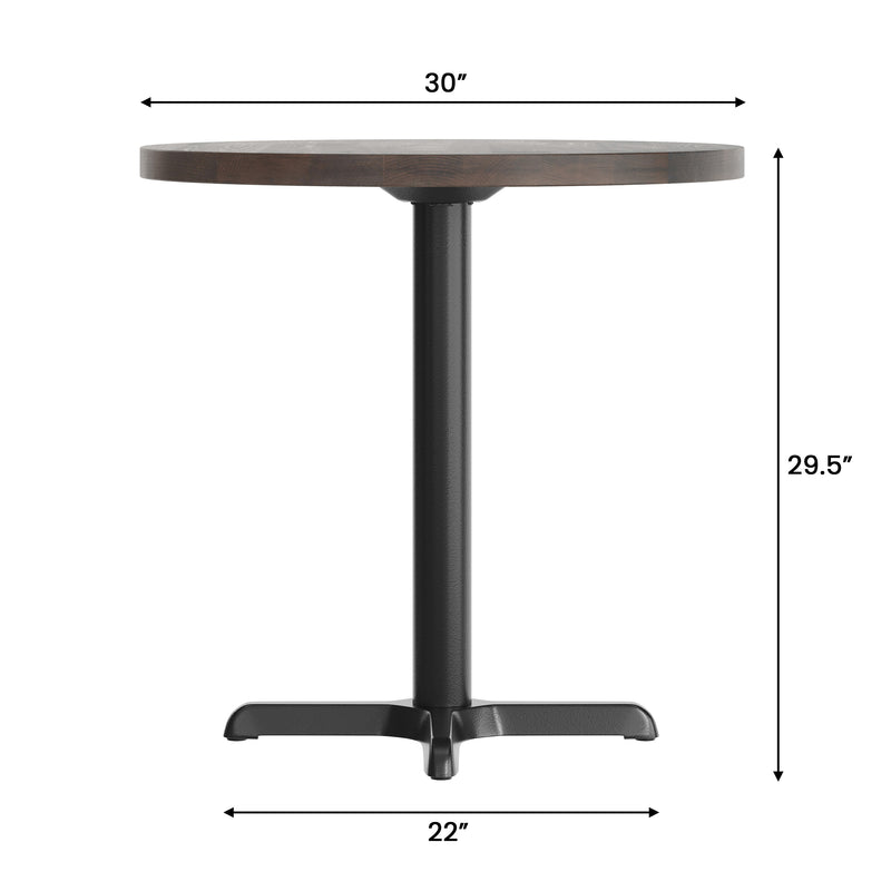 BR 30" RD Table/BK 22x22 Base