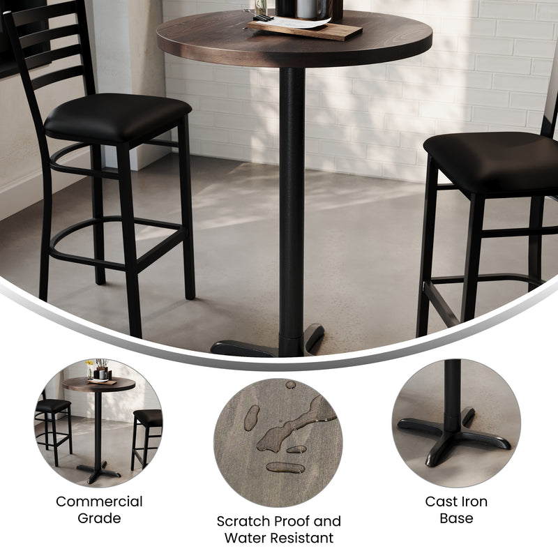 BR 30" RD Table/BK 22x22 Base