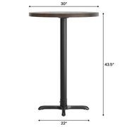 BR 30" RD Table/BK 22x22 Base
