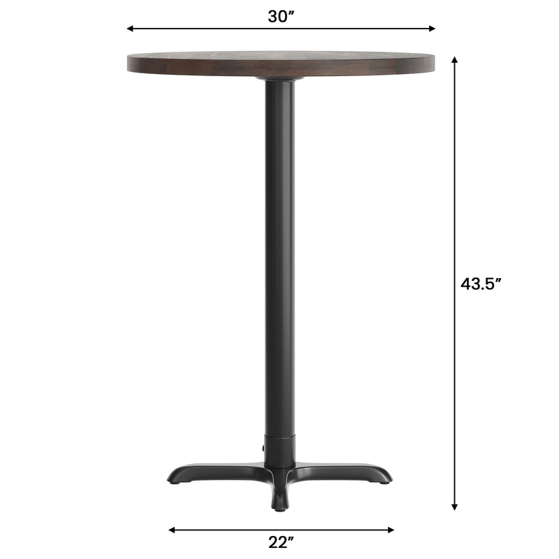 BR 30" RD Table/BK 22x22 Base