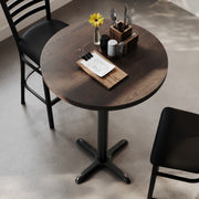 BR 30" RD Table/BK 22x22 Base