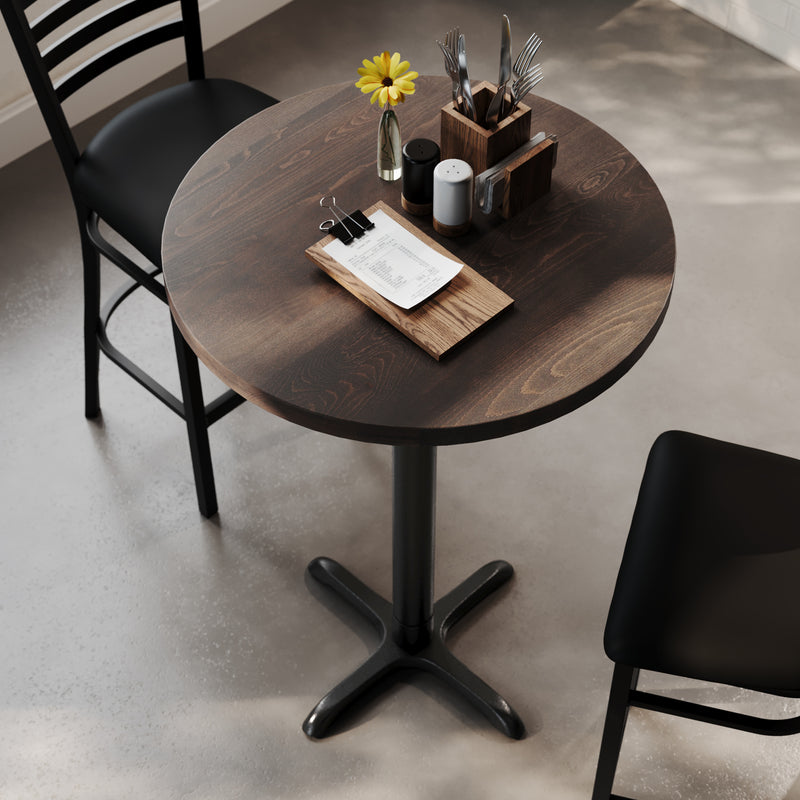 BR 30" RD Table/BK 22x22 Base