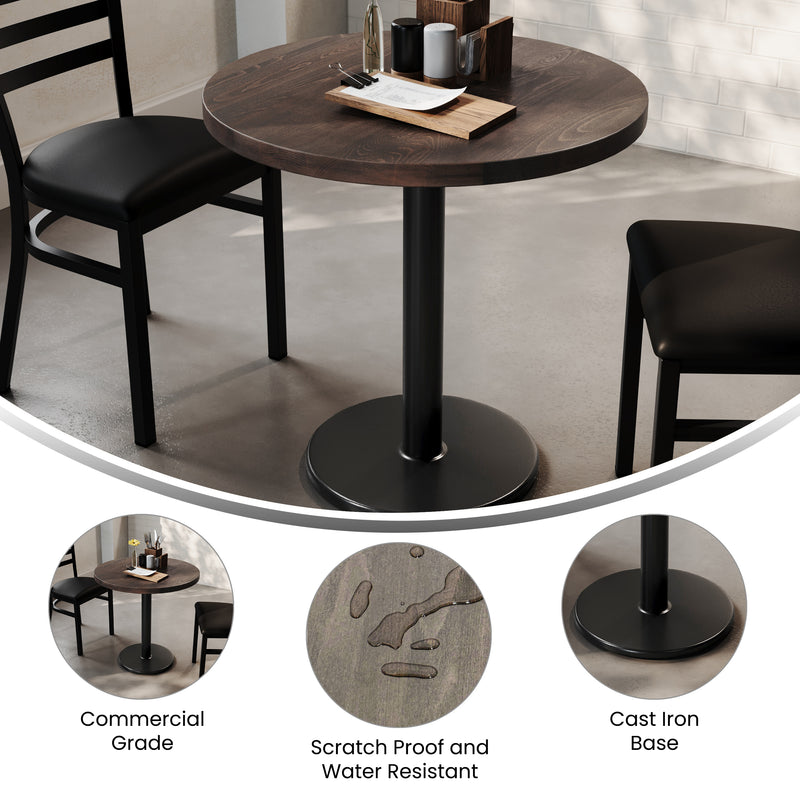 BR 30" RD Table-BK Base