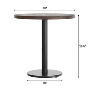 BR 30" RD Table-BK Base