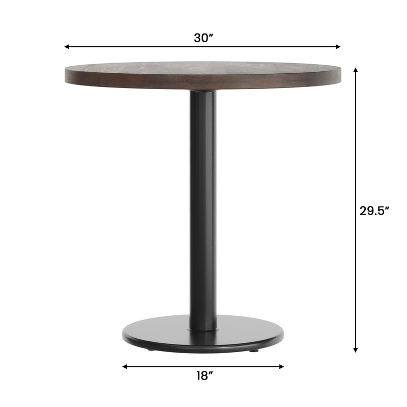BR 30" RD Table-BK Base