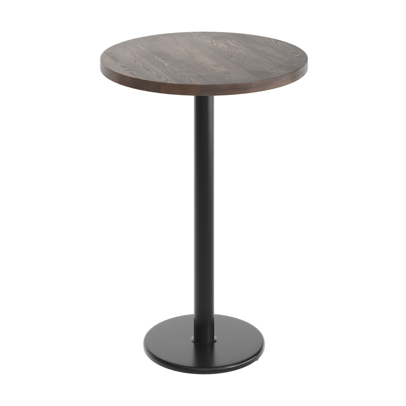 BR 30" RD Table-BK Bar Base