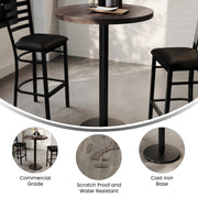 BR 30" RD Table-BK Bar Base