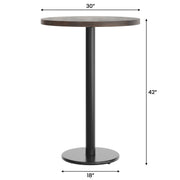 BR 30" RD Table-BK Bar Base