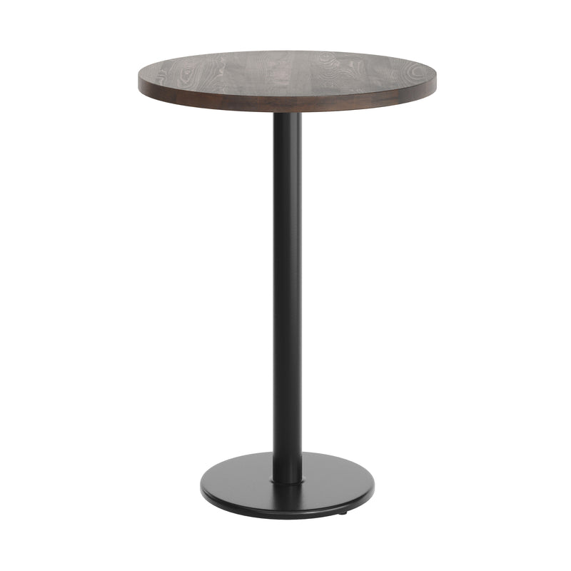 BR 30" RD Table-BK Bar Base