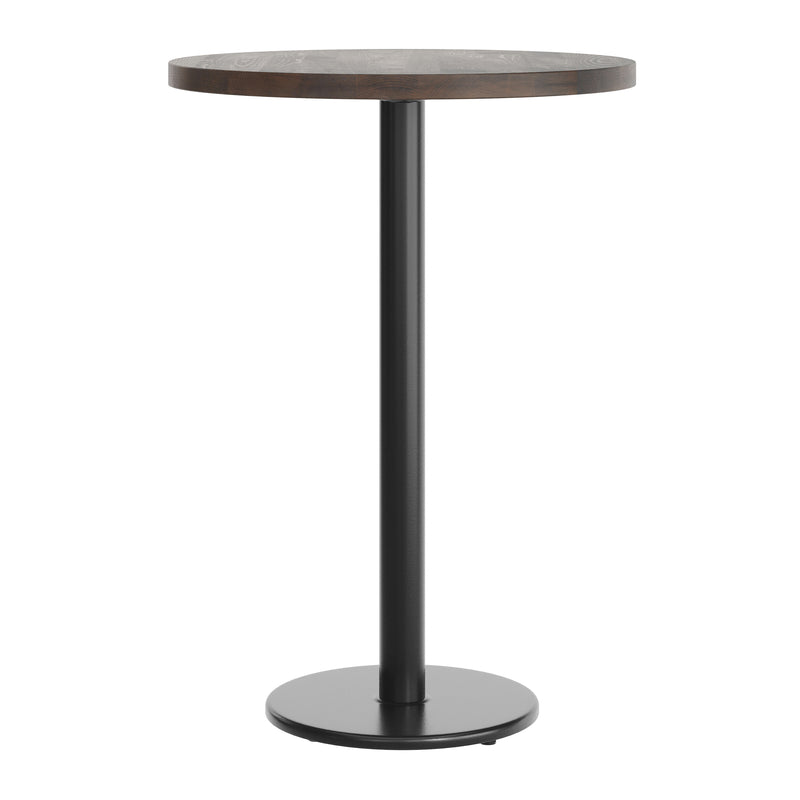 BR 30" RD Table-BK Bar Base