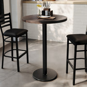 BR 30" RD Table-BK Bar Base