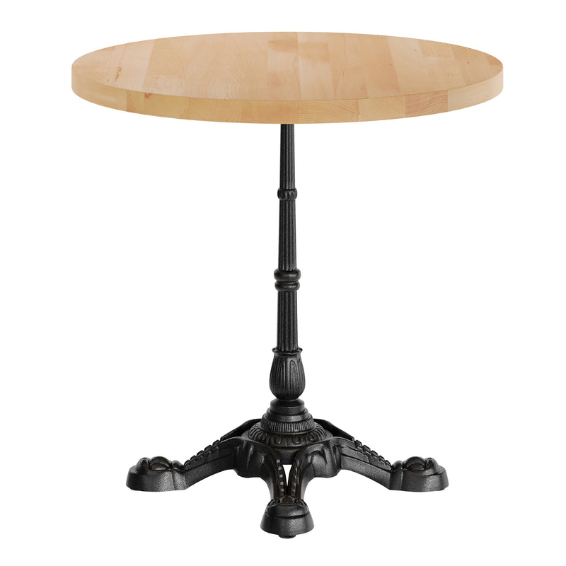 NAT/BK 30" RD Tabletop w/ Base
