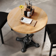 NAT/BK 30" RD Tabletop w/ Base