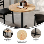 NAT 30" RD Table/BK 22x22 Base