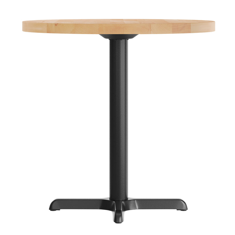 NAT 30" RD Table/BK 22x22 Base