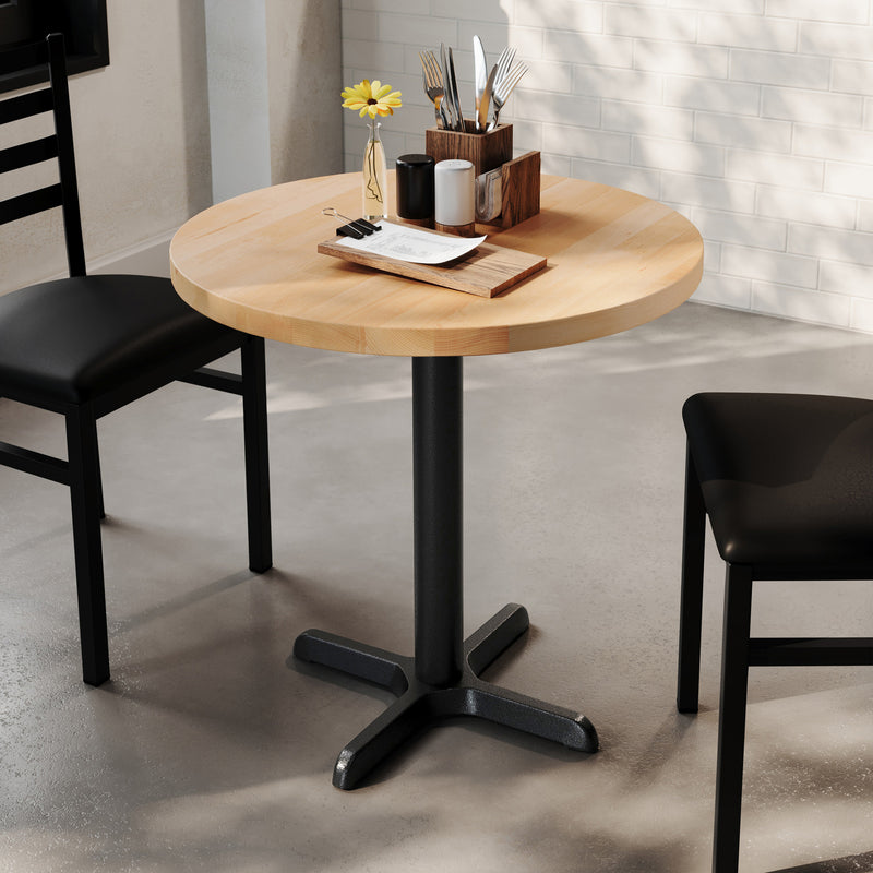 NAT 30" RD Table/BK 22x22 Base
