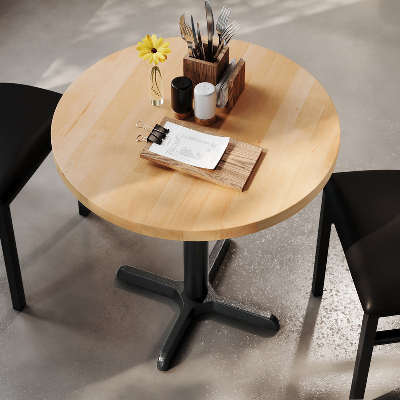 NAT 30" RD Table/BK 22x22 Base