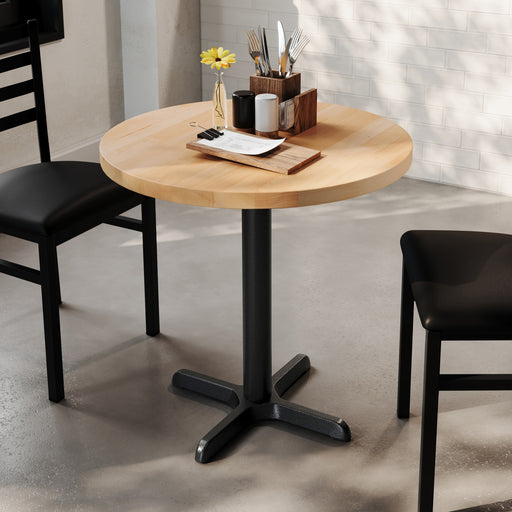 NAT 30" RD Table/BK 22x22 Base