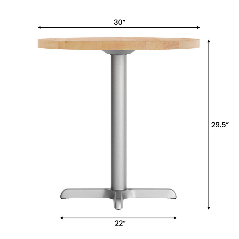 NAT 30" RD Table/SV 22x22 Base