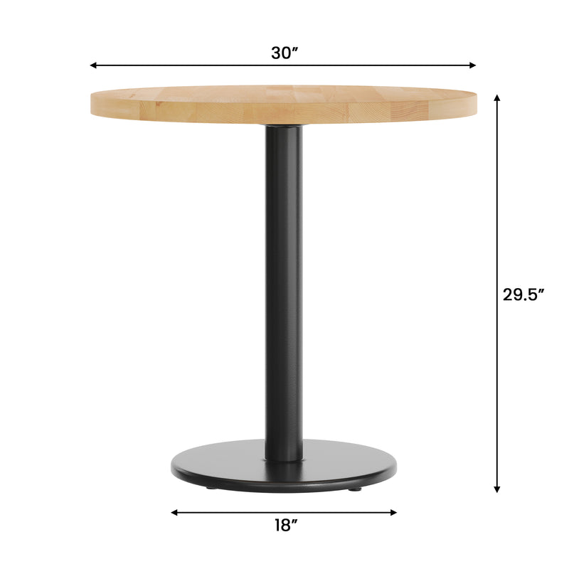 NAT 30" RD Table-BK Base