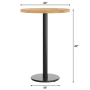 NAT 30" RD Table-BK Bar Base