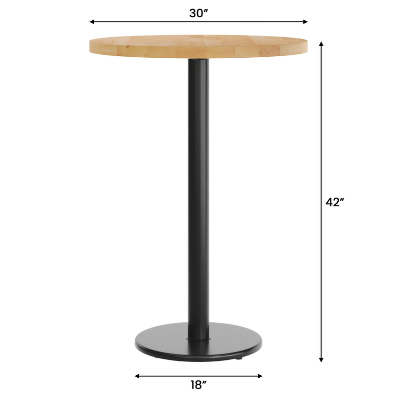 NAT 30" RD Table-BK Bar Base