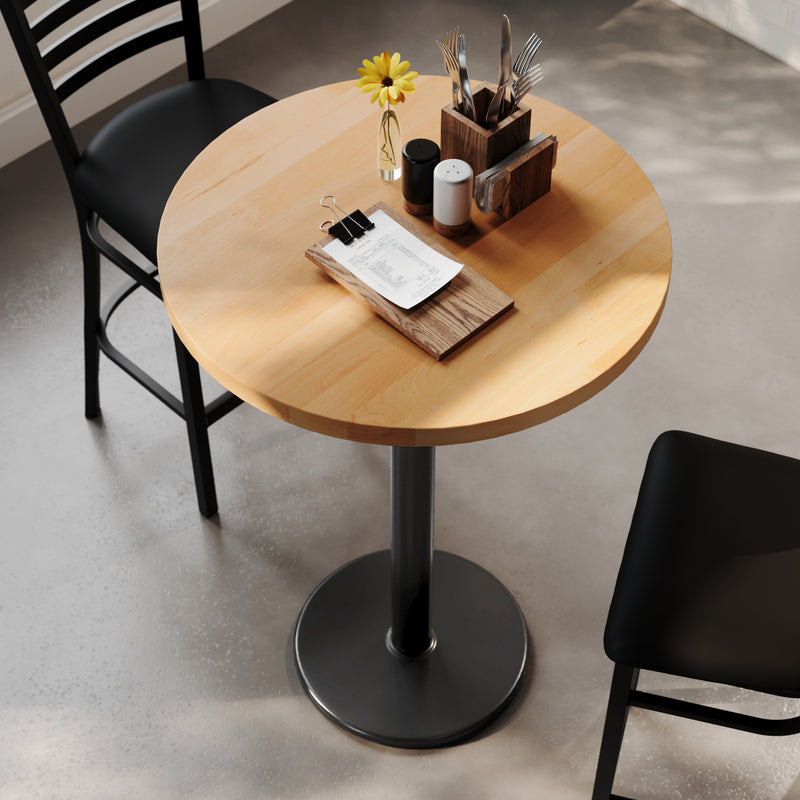 NAT 30" RD Table-BK Bar Base