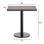BR 24x30 Table-BK RD Base