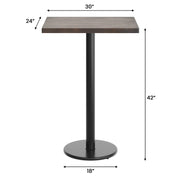 BR 24x30 Table-BK Bar Base