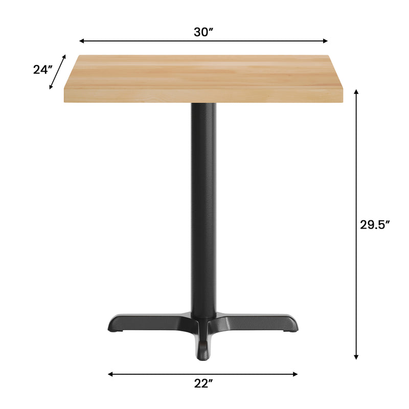 NAT 24x30 Table/BK 22x22 Base