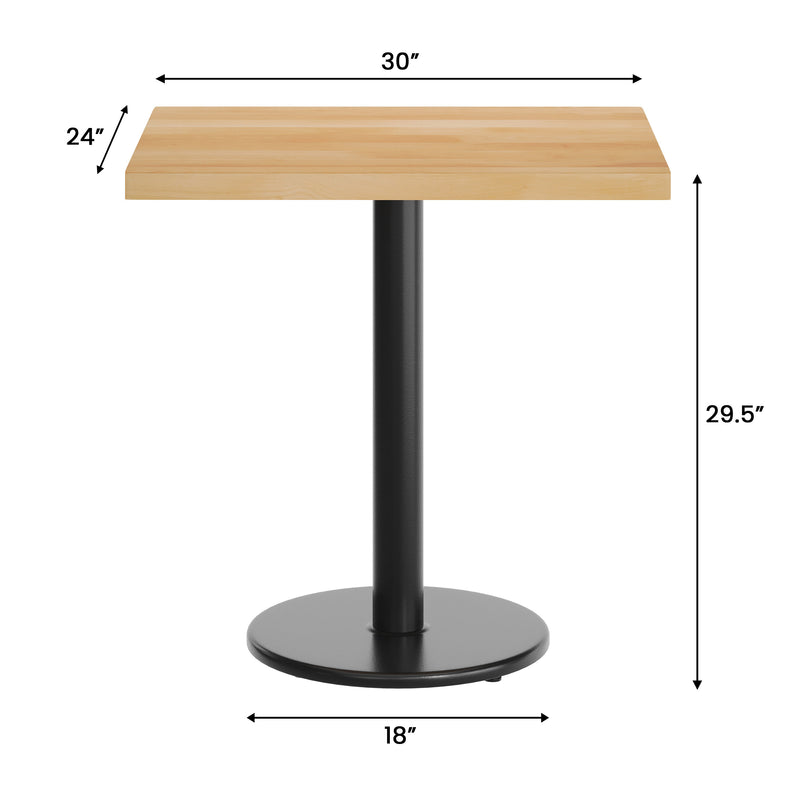 NAT 24x30 Table-BK RD Base