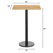 NAT 24x30 Table-BK Bar Base