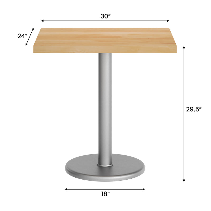 NAT 24x30 Table-SIL RD Base