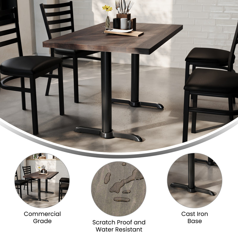 BR 30x48 Table-BK 5x22 T Bases