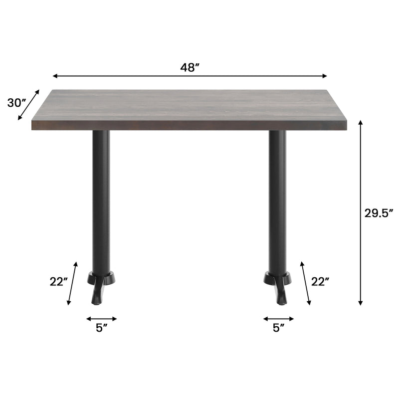 BR 30x48 Table-BK 5x22 T Bases