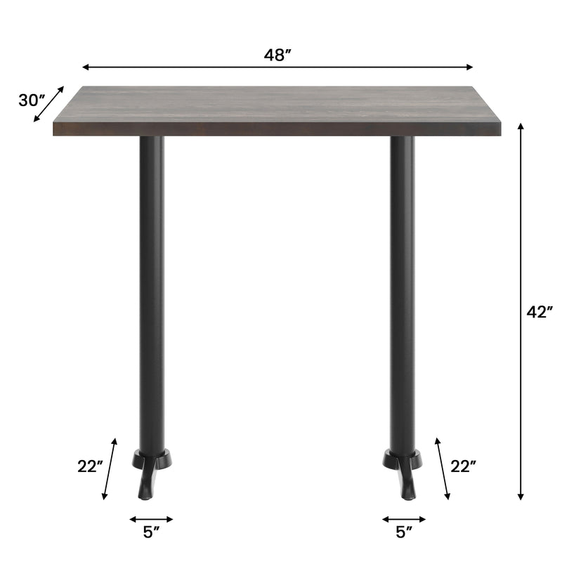 BR 30x48 Table-BK 5x22 T Bases