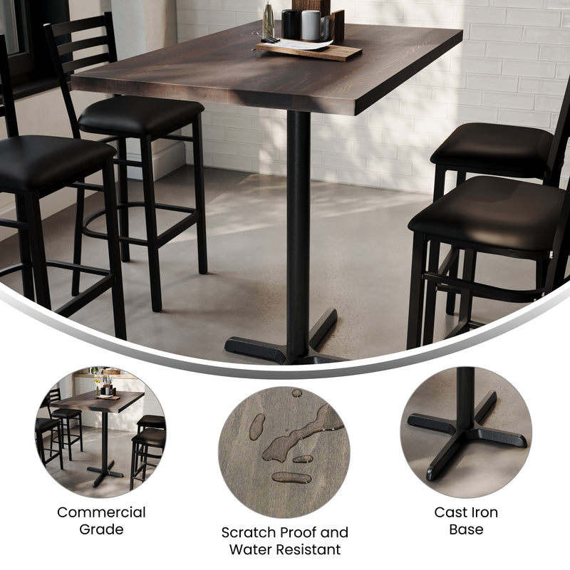 DK BR 30x48 Table-BK Bar Base