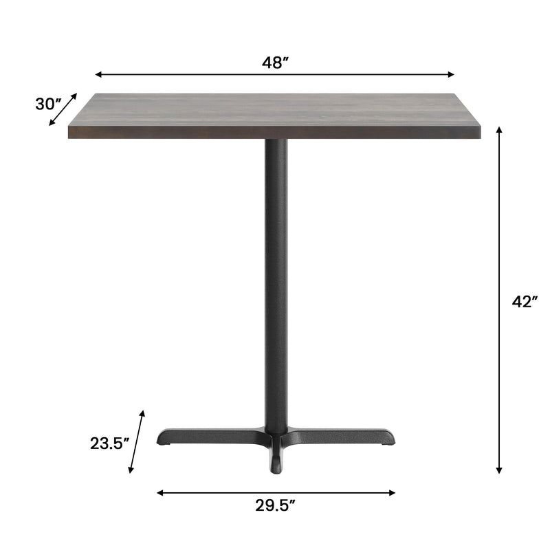 DK BR 30x48 Table-BK Bar Base