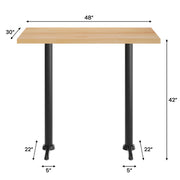 NT 30x48 Table-BK 5x22 T Bases