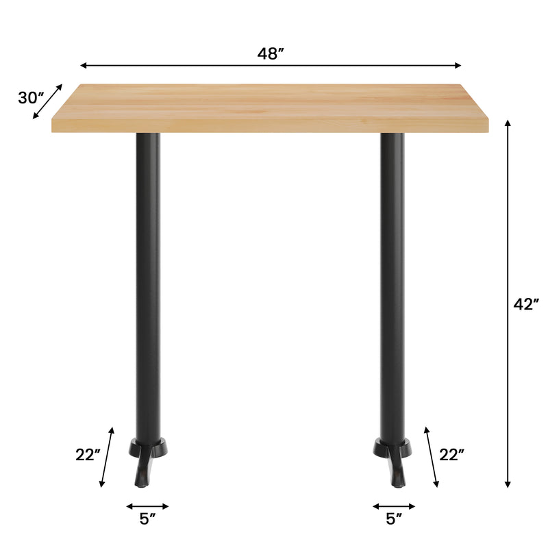 NT 30x48 Table-BK 5x22 T Bases